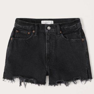 Abercrombie Curve Love High Rise Mom Shorts (4/27) Washed Black